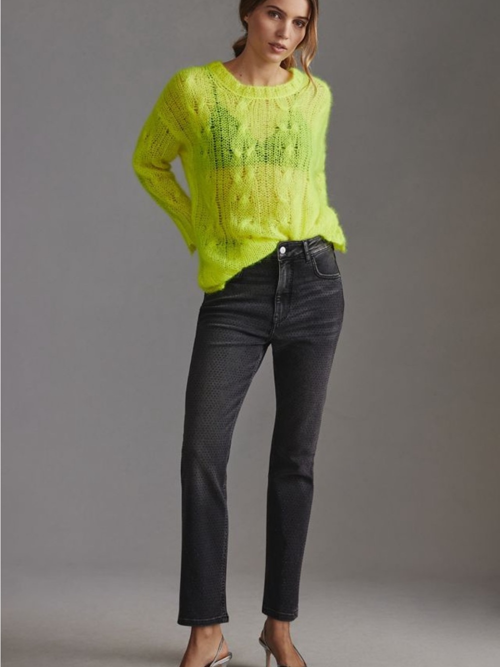 Anthropologie Pilcro Gem Straight Leg Jeans Womens 28 Black NWT Rhinestone